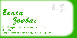 beata zombai business card